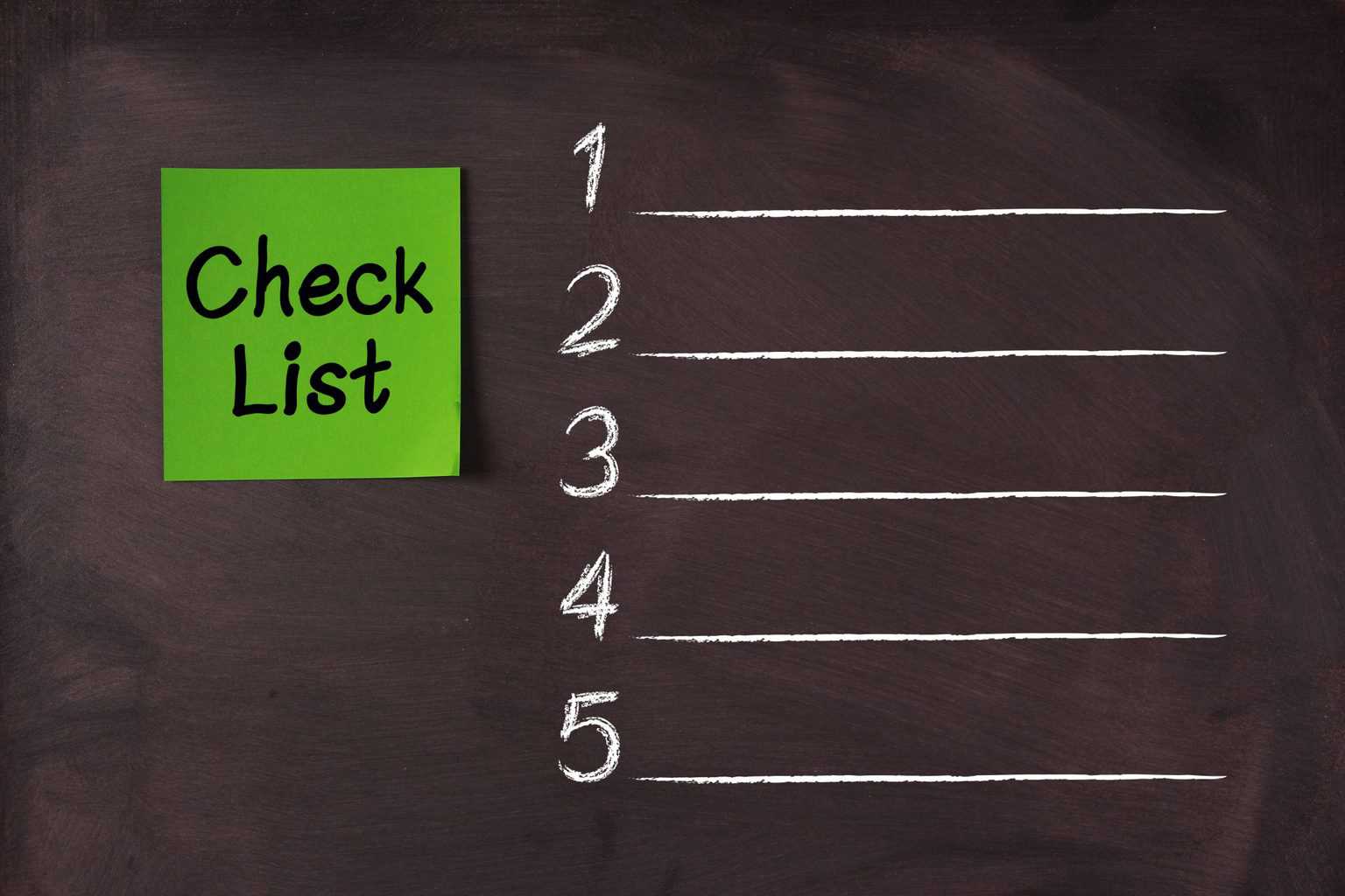 Checklist with 5 blank lines